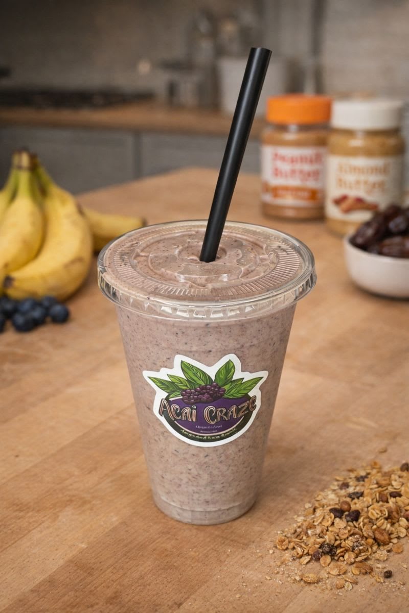 Hemp Queen smoothie in a branded Acai Craze cup